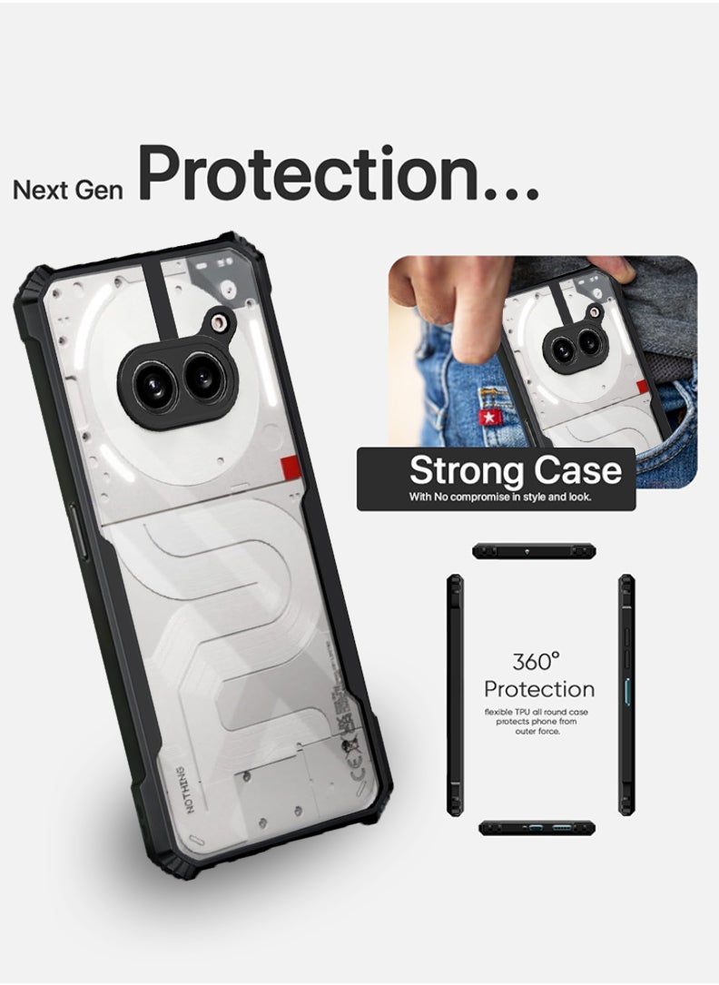 Case For Nothing 2a/ 2a Plus Back Cover Case With 360 Degree Protection, Shockproof Bumper Protective Phone Cover, Anti-Scratch Hard PC Back (Clear)