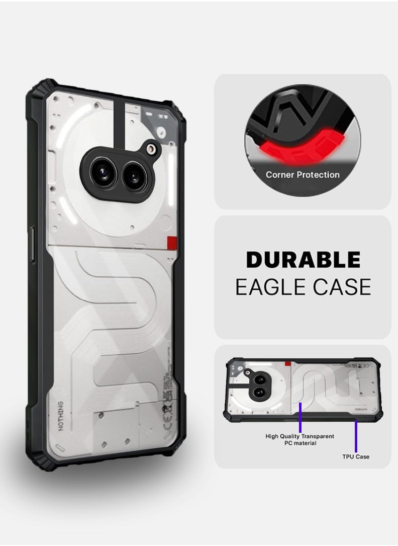 Case For Nothing 2a/ 2a Plus Back Cover Case With 360 Degree Protection, Shockproof Bumper Protective Phone Cover, Anti-Scratch Hard PC Back (Clear)