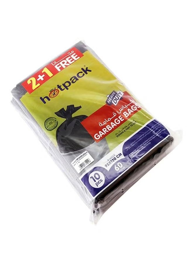 Hotpack Disposable Strong & Bio-Degradable Heavy Duty Flat Garbage Bag X-Large 60 Gallon, 95x120cm, 30 Pieces, Pack of 2+1 Free Offer Pack Black 95x120cm - Image 2
