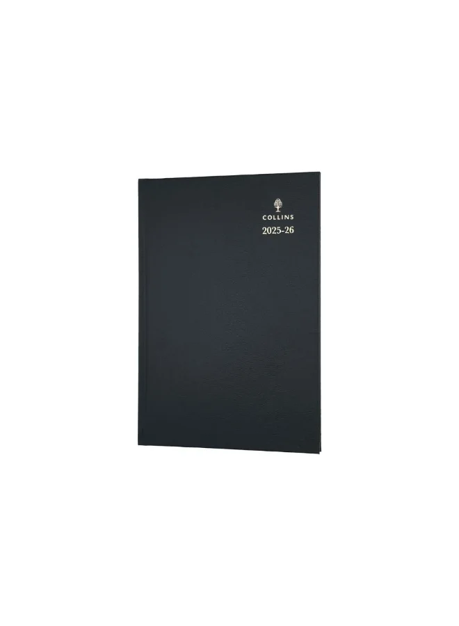 Collins Collins Desk 12 Month Mid/Academic Year Planner, July 2025-July 2026-Week-to-View Appointments Diary, A4 Hard Cover, Black