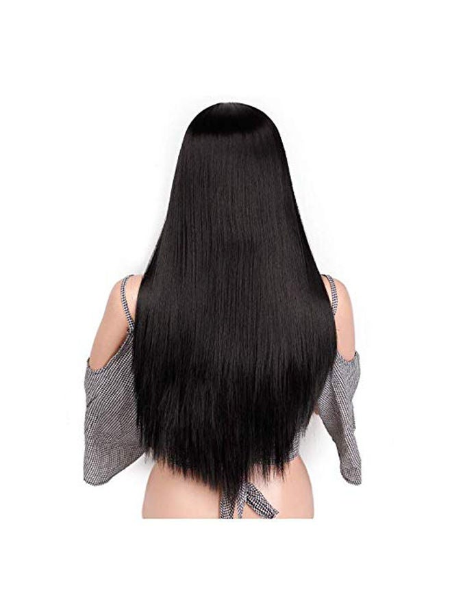 NIBEMINENT Long Straight Hair Wig Black 24inch - Image 2
