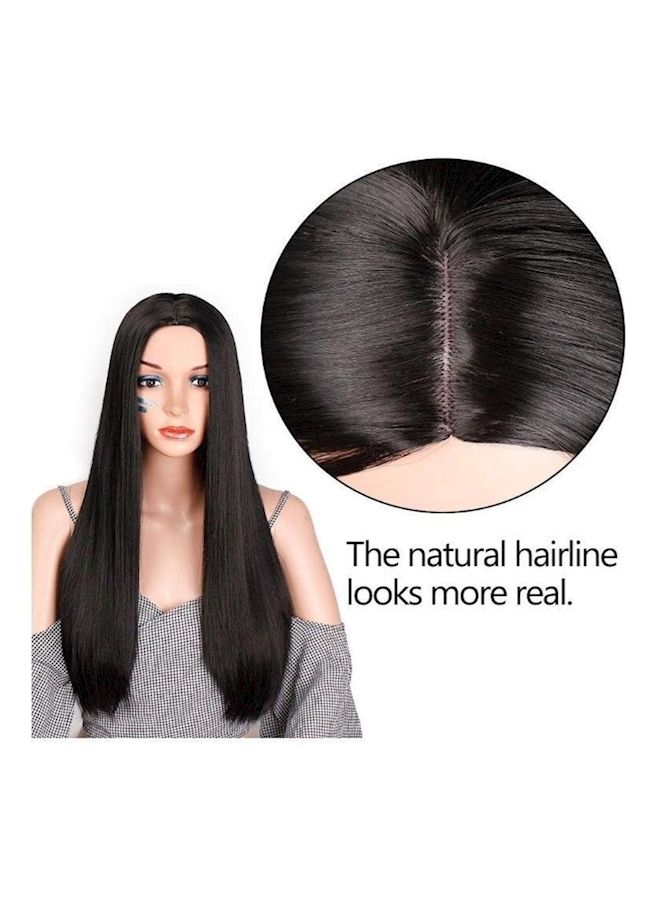 NIBEMINENT Long Straight Hair Wig Black 24inch - Image 3