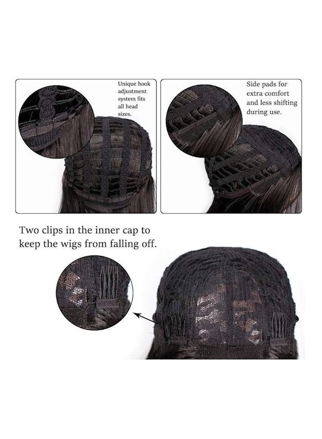 NIBEMINENT Long Straight Hair Wig Black 24inch - Image 4