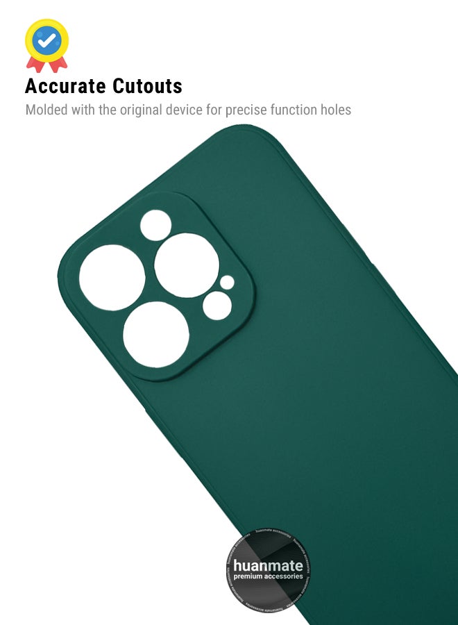 huanmate Apple iPhone 14 Pro Silicone Cover Green - Premium 2.0mm TPU Silicon, Enhanced Camera Protection with Lens Shield, Shockproof & Water-Proof Cover for Apple iPhone 14 Pro - Image 5