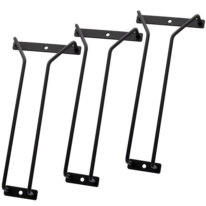 zoohot 96Inch Wine Glass Rack  Under Cabinet Stemware Wine Glass Holder Glasses Storage Hanger Metal Organizer for Bar Kitchen Black 1 Rows 3 Pack
