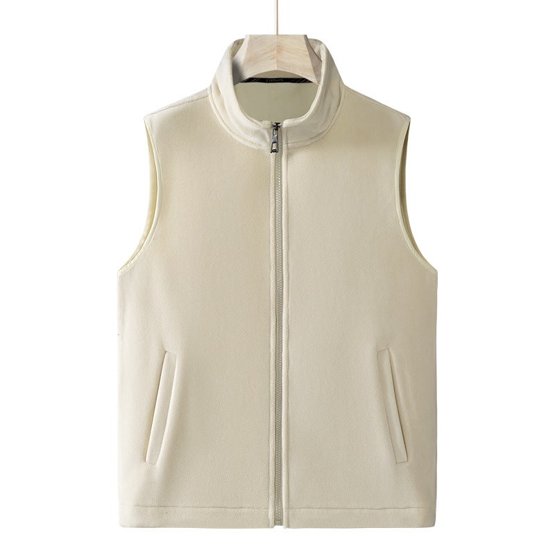 Mens Youth vest outer wear aoli velvet vest waistcoat vest spring and autumn winter cardigan sleeveless sweater casual Black - Image 4