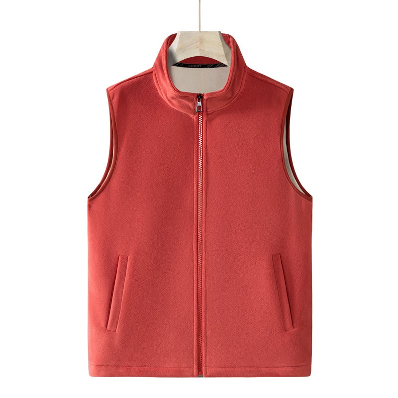 Mens Youth vest outer wear aoli velvet vest waistcoat vest spring and autumn winter cardigan sleeveless sweater casual Black - Image 5