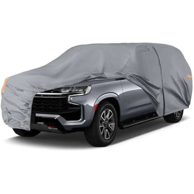 rayihni Waterproof Car Cover Compatible with 1973-2025 Chevy Suburban/Cadillac Escalade ESV/GMC Yukon XL, 10 Layers All Weather Car Covers with Inner Cotton and Zipper Door for Snow Rain Protection - Image 2