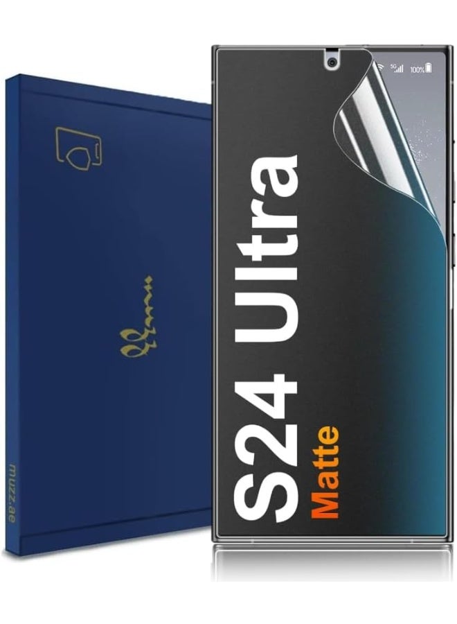 Muzz حماية شاشة غير لامعة لجهاز سامسونج جالاكسي S24 ألترا، غير لامعة مضادة للتوهج، مضادة لبصمات الأصابع، فيلم سيراميك تغطية كاملة (جالاكسي S24 ألترا) - Image 1