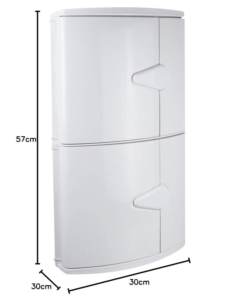 CIPLA PLAST CIPLAPLAST Double Door Cabinet For Storage Bathroom Corner Cabinet With Door Storage Cabinet for Living RoomKitchen Storage Bathroom Cabinet Without Mirror BRC704WHITE - Image 3