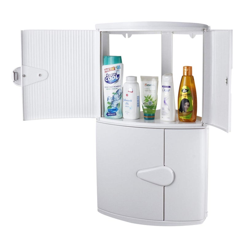 CIPLA PLAST CIPLAPLAST Double Door Cabinet For Storage Bathroom Corner Cabinet With Door Storage Cabinet for Living RoomKitchen Storage Bathroom Cabinet Without Mirror BRC704WHITE - Image 5