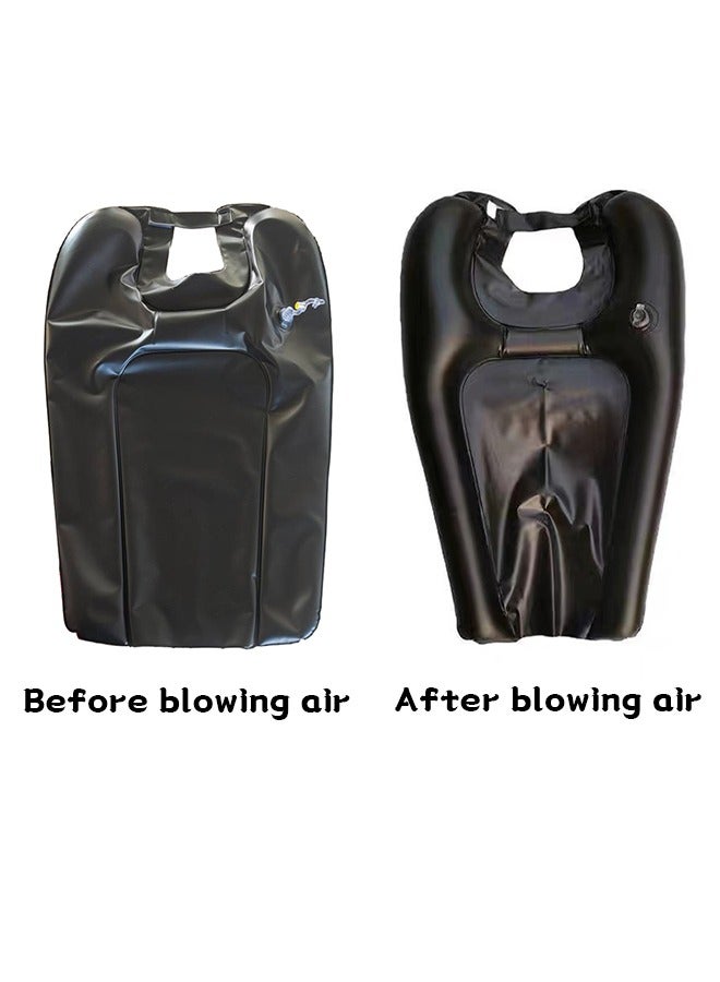 الضفدع الحقيقي صينية غسيل الشعر قابلة للنفخ للحوض وجانب السرير - وعاء شامبو محمول مريح للشطف بدون انسكاب - حوض غسيل لقص الشعر والتلوين في المنزل لكبار السن والأطفال وطريح الفراش والمعاقين - Image 2