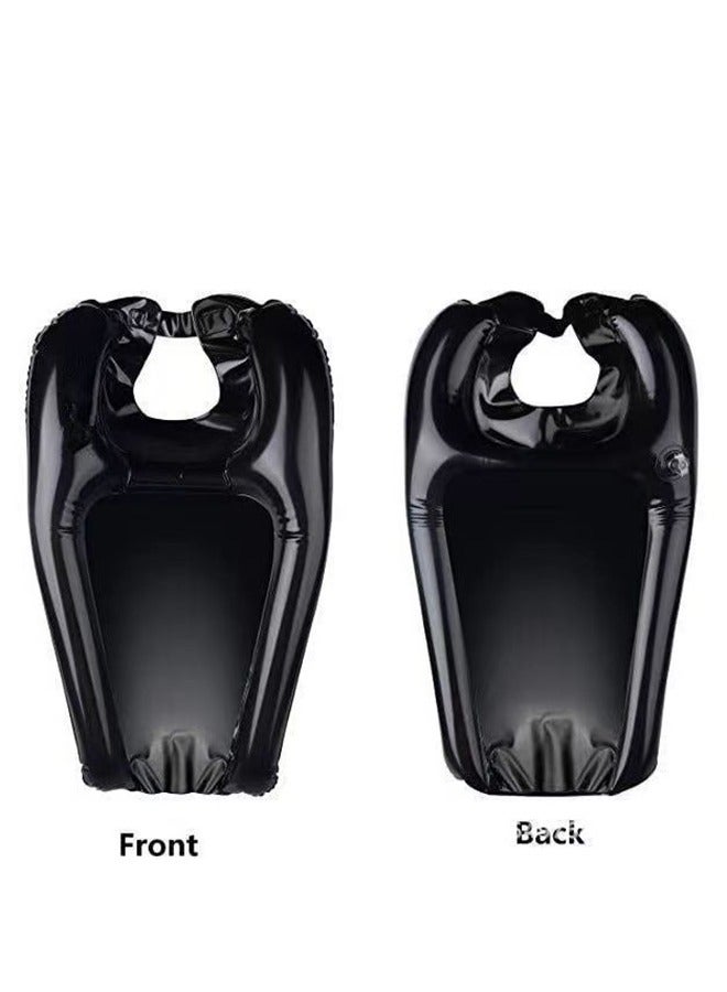 الضفدع الحقيقي صينية غسيل الشعر قابلة للنفخ للحوض وجانب السرير - وعاء شامبو محمول مريح للشطف بدون انسكاب - حوض غسيل لقص الشعر والتلوين في المنزل لكبار السن والأطفال وطريح الفراش والمعاقين - Image 4