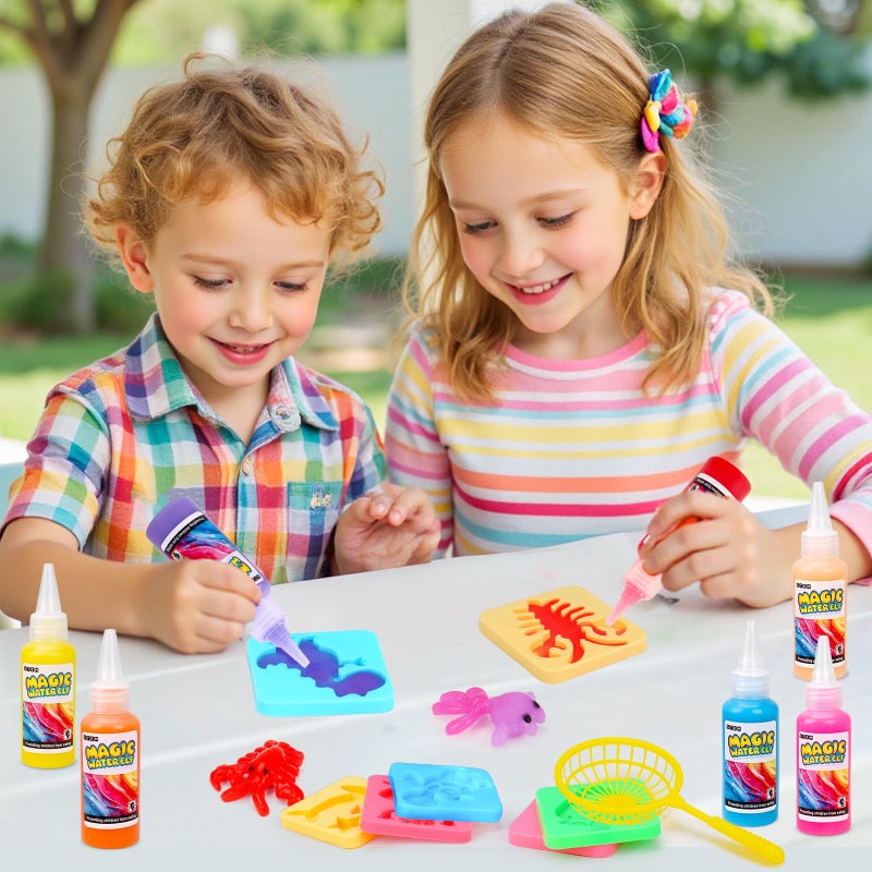 Basytodio Aqua Fairy Water Gel Kit for Kids, Magic Water Elf Toy Kit with 20 Magic Gel &16 Shape Molds-DIY Magic Elf Kits Make Your Own Water Pets Arts and Crafts for Kids 4-6 7 8 9 10 Year Old Boys Girls Gifts - Image 3
