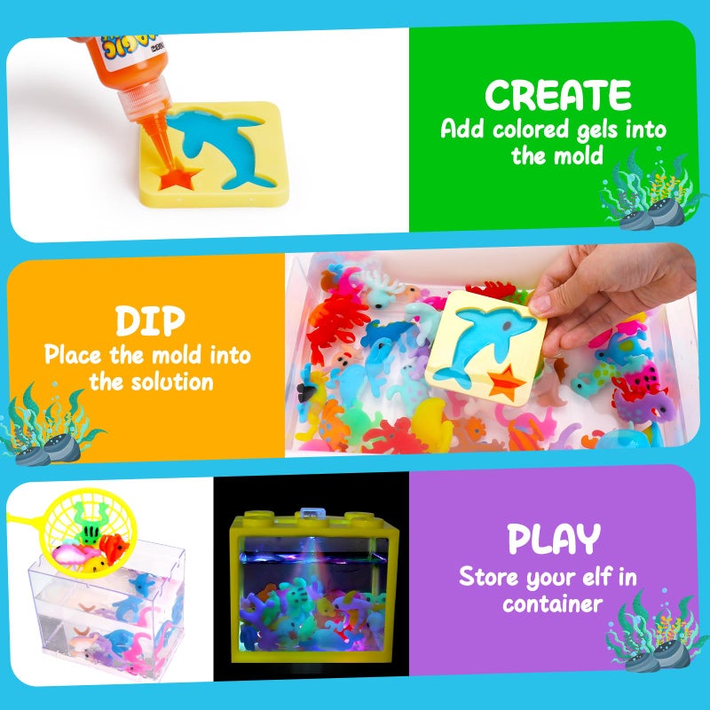 Basytodio Aqua Fairy Water Gel Kit for Kids, Magic Water Elf Toy Kit with 20 Magic Gel &16 Shape Molds-DIY Magic Elf Kits Make Your Own Water Pets Arts and Crafts for Kids 4-6 7 8 9 10 Year Old Boys Girls Gifts - Image 2
