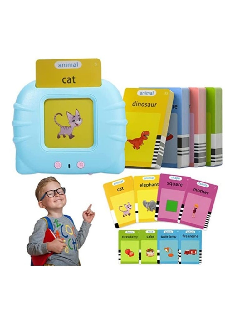 ELTRAZONE Kids Educational Toy Listen and Learn Audible Flash Cards for Toddlers 1 2 3 4 5 6 Years Old Boys Girls Flashcards Device with 112 pcs Double Sided Cards 224 Words Arabic and English  - Image 1