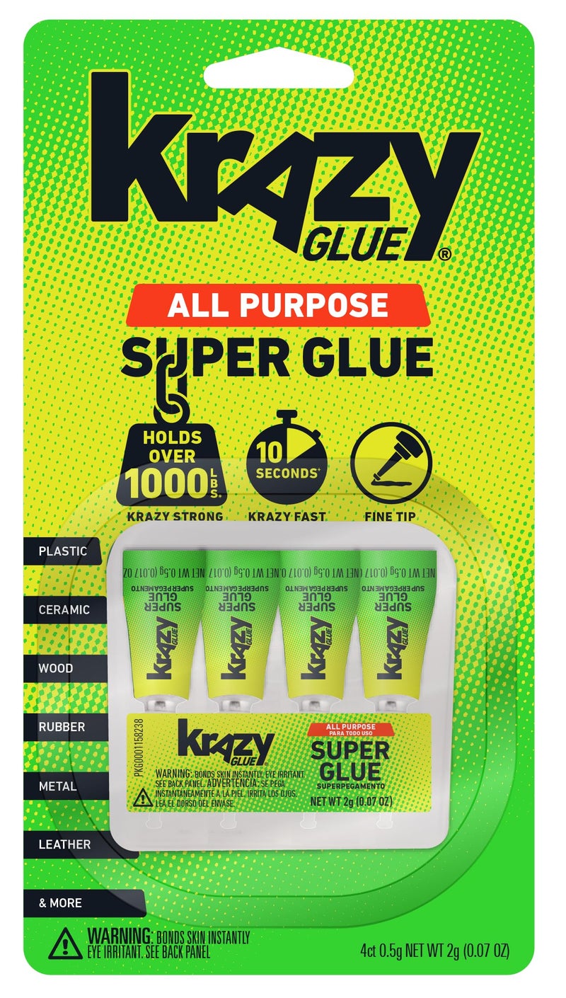 Krazy Glue غراء كرازي جل لجميع الأغراض مع طرف دقيق، 0.5 جرام/4 أنابيب، تركيبة جل سريعة الجفاف لا تتسرب للإصلاحات المنزلية، المدرسة، الحرف المكتبية والأعمال اليدوية، يلتصق بالبلاستيك، الخشب، المعدن، السيراميك والمزيد - Image 1