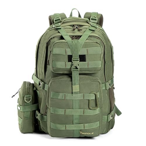 Tripole Alfa 45 Litres Military Tactical Backpack And Rucksack With Detachable Sling Bag | Rain Cover | 3 Year Warranty (Green, 45L) - Image 2