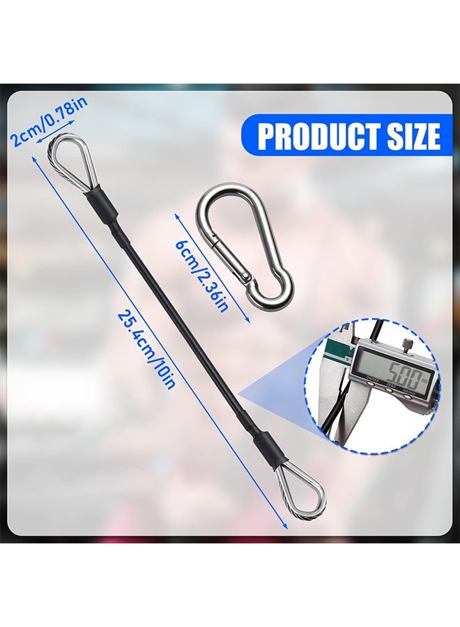 Peachjoy ملحق تمديد كابل الصالة الرياضية، 2 قطعة 10 بوصة حبل تمديد لياقة بدنية مع كارابينر، متوافق مع ملحقات آلة الصالة الرياضية المنزلية، لتمارين سحب LAT/الترايسبس، تمديد الساق - Image 2