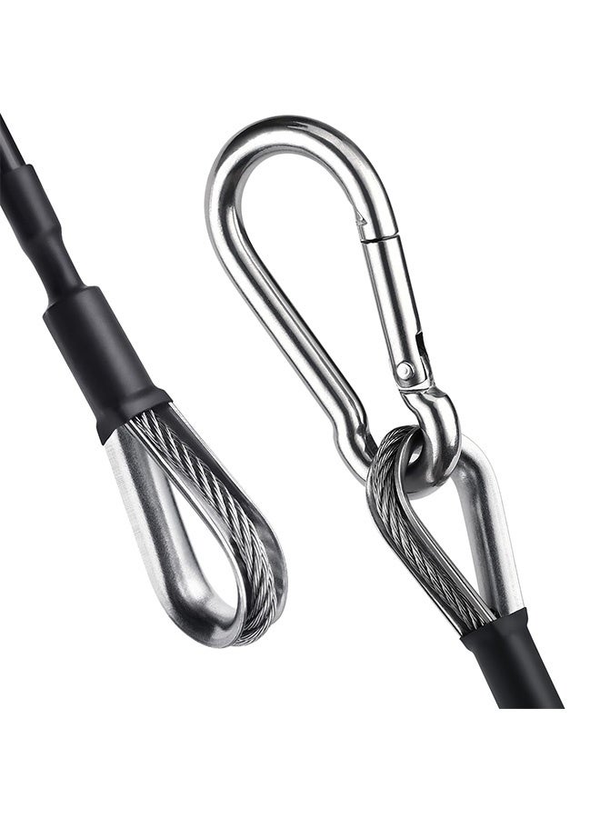 Peachjoy ملحق تمديد كابل الصالة الرياضية، 2 قطعة 10 بوصة حبل تمديد لياقة بدنية مع كارابينر، متوافق مع ملحقات آلة الصالة الرياضية المنزلية، لتمارين سحب LAT/الترايسبس، تمديد الساق - Image 4