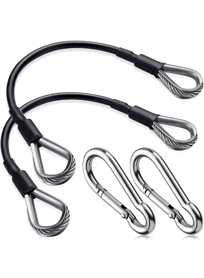 Peachjoy ملحق تمديد كابل الصالة الرياضية، 2 قطعة 10 بوصة حبل تمديد لياقة بدنية مع كارابينر، متوافق مع ملحقات آلة الصالة الرياضية المنزلية، لتمارين سحب LAT/الترايسبس، تمديد الساق - Image 1