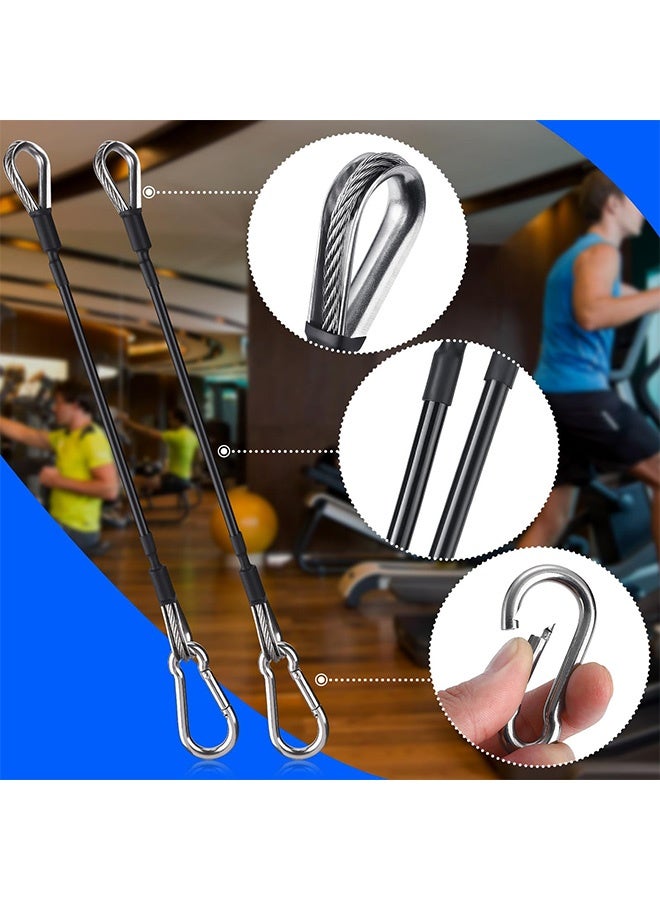 Peachjoy ملحق تمديد كابل الصالة الرياضية، 2 قطعة 10 بوصة حبل تمديد لياقة بدنية مع كارابينر، متوافق مع ملحقات آلة الصالة الرياضية المنزلية، لتمارين سحب LAT/الترايسبس، تمديد الساق - Image 3