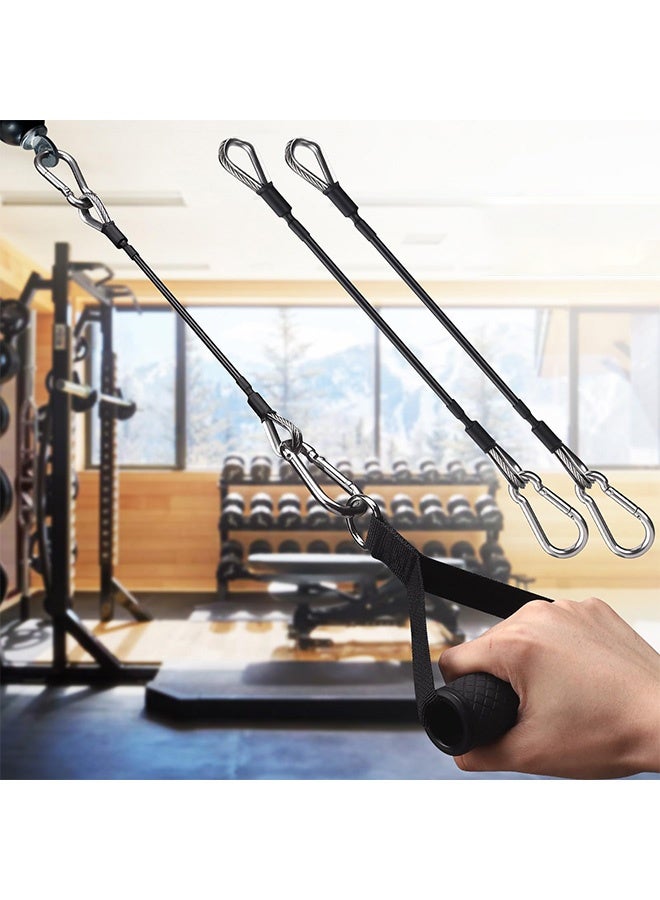 Peachjoy ملحق تمديد كابل الصالة الرياضية، 2 قطعة 10 بوصة حبل تمديد لياقة بدنية مع كارابينر، متوافق مع ملحقات آلة الصالة الرياضية المنزلية، لتمارين سحب LAT/الترايسبس، تمديد الساق - Image 5