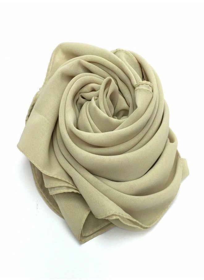 Fatah - Big Chiffon Crepe Scarf Solid - Aqua Green Color - Image 1