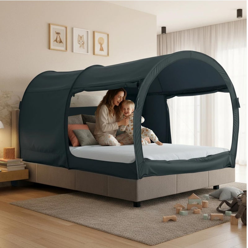 LEEDORÂ® Bed Tent Dream Tents Bed Canopy Shelter Cabin Indoor Privacy Warm Breathable Pop Up Twin Size for Kids and Adult Patent Pending PitchBlack(Mattress Not Included) (LEEDORÂ®2005) - Image 1