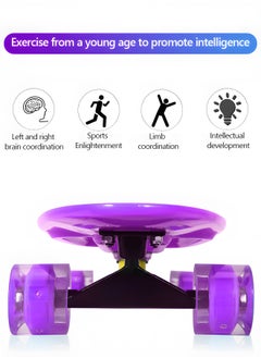 GROIC Skateboard 22 Inch Cruiser Skateboard Complete Skateboard with PU LED Wheel and ABEC 7 Bearings Retro Board Classic Skateboard,Skateboard for Kids Beginner  - Image 2