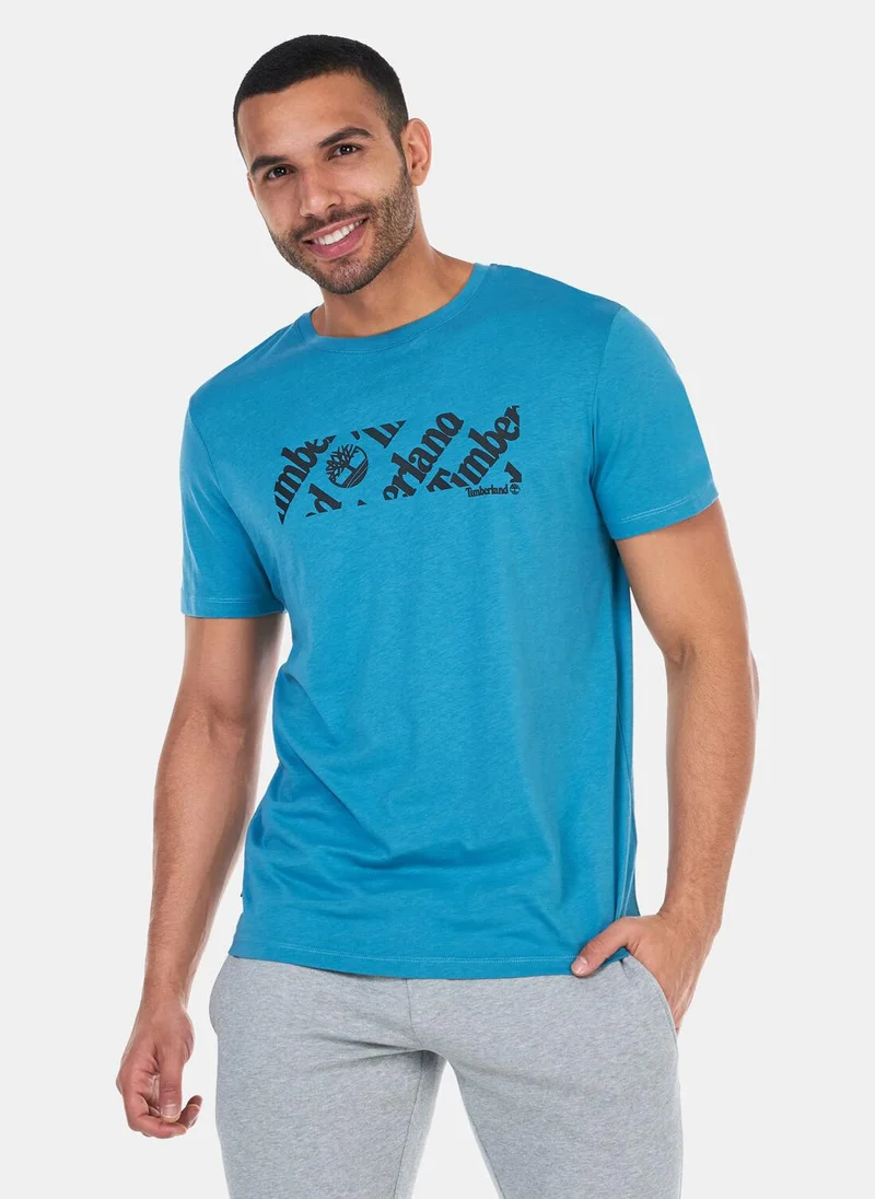 Timberland Men's Linear Logo Print T-Shirt
