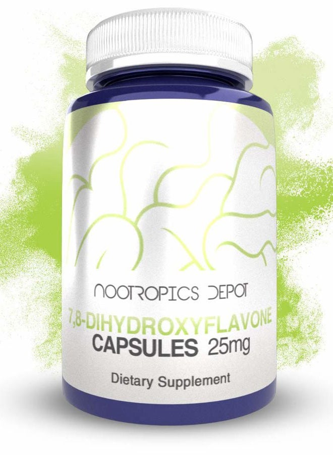 Nootropics Depot 7,8-Dihydroxyflavone Capsules | 25mg | 60 Count | 7,8 DHF | Brain Booster | Supports Cognitive Function and Brain Health - Image 1