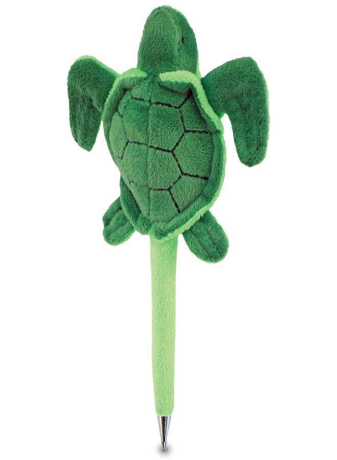 Puzzled DolliBu Green Sea Turtle Plush Pen - Cute & Soft Sea Life Stuffed Animal Ballpoint Novelty Pen Toy, Writing Pen Instrument For Cool Stationery School and Office Desk - Image 1