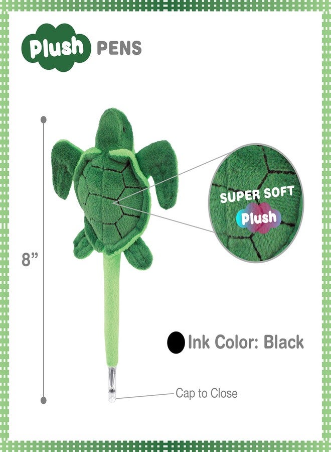 Puzzled DolliBu Green Sea Turtle Plush Pen - Cute & Soft Sea Life Stuffed Animal Ballpoint Novelty Pen Toy, Writing Pen Instrument For Cool Stationery School and Office Desk - Image 2