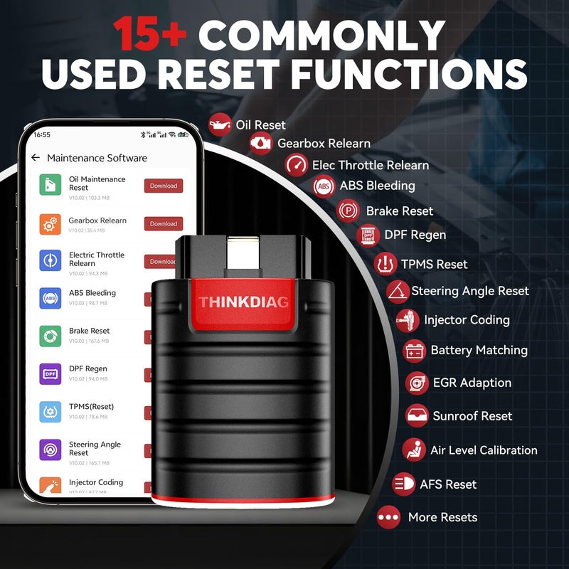 THINKCAR Obd2 Scanner Thinkdiag Bluetooth Full System Bidirectional Diagnostic Scan Tool Oe Level Code Reader With Ecu Coding 15+ Reset Service Fca Autoauth All Software 1 Year Update Fits For Ios & Android - Image 4