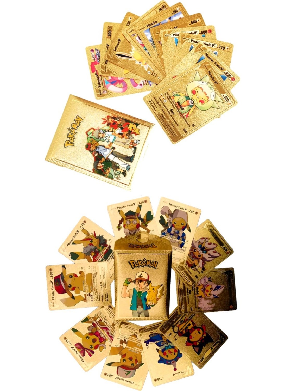 Toyfest - Pokemon Game Card Tcg Gold Booster Pack - 3 Packs (30 Cards) - Image 1