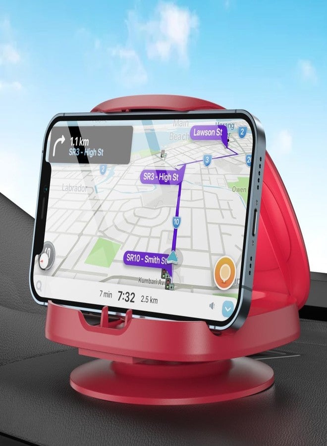 JOYEKY Cell Phone Holder for Car,JOYEKY Vertical Horizontal Car Phone Mount with 360° Rotate Detachable Magnetic Base Dashboard Cradle Compatible iPhone Samsung Galaxy Android Smartphones, GPS Devices (Red) - Image 1
