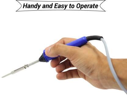 Hillgrove 23in1 Basic Complete 25W Soldering Iron Kit with 5 Meter Solder Wire, Scrub, Pump, Cutter, Tester, Tweezer, Tape, Bit, Flux,Screwdriver,Mobile Opener 25 W Simple (Flat, Pointed Tip) - Image 3