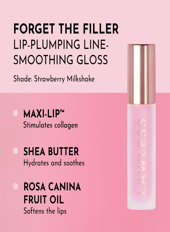 Lawless Forget the Filler Lip Plumping Line Smoothing Gloss - Strawberry Milkshake - Premium Volumizing Lip Gloss with Natural Ingredients Designed to Plump, Firm, and Hydrate Lips 0.11 oz - Image 2