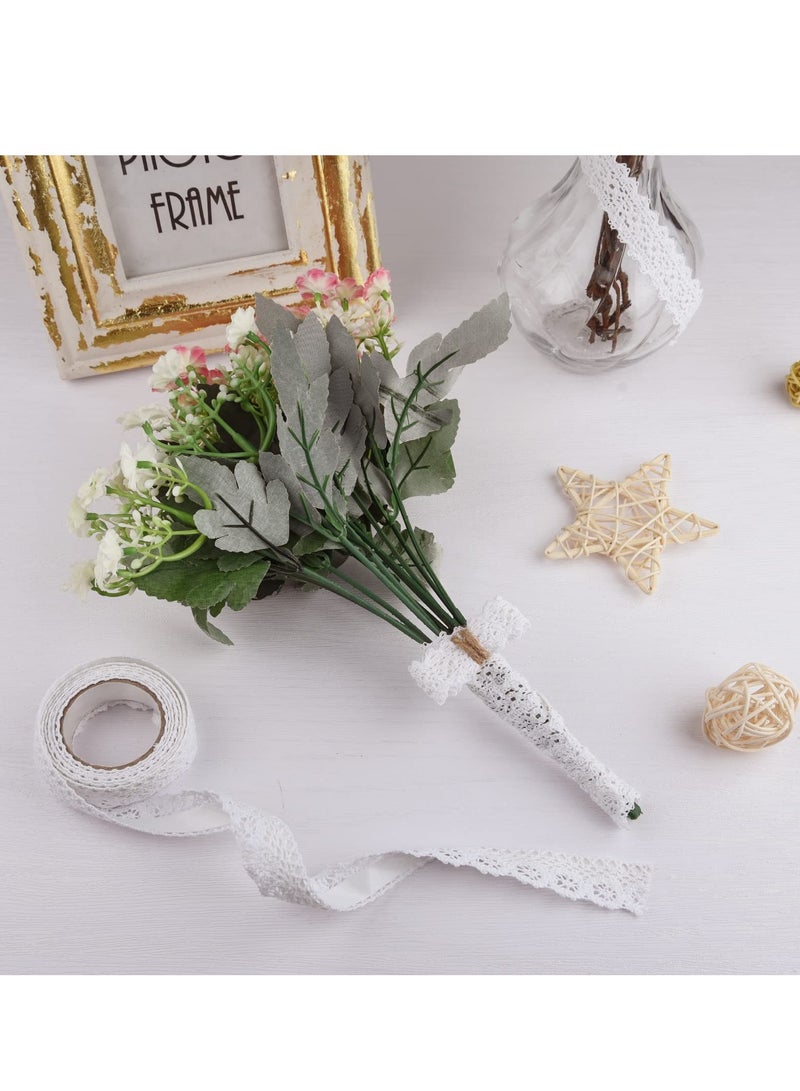 SYOSI KASTWAVE Lace Trim Ribbon, 4 Roll Vintage Lace Tape Self Adhesive Decorative Ribbon Lace Border Ribbon for DIY Crafts Wedding Decoration Scrapbooking Gift Box (Wide 0.78inch, White) - Image 4