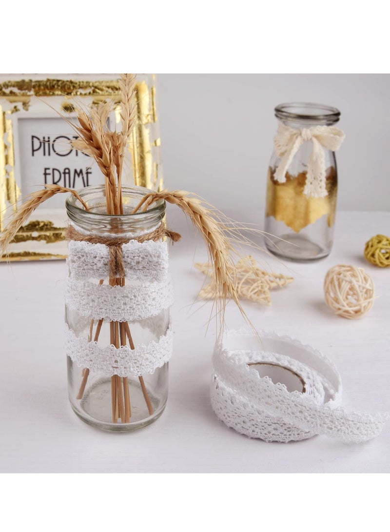 SYOSI KASTWAVE Lace Trim Ribbon, 4 Roll Vintage Lace Tape Self Adhesive Decorative Ribbon Lace Border Ribbon for DIY Crafts Wedding Decoration Scrapbooking Gift Box (Wide 0.78inch, White) - Image 5