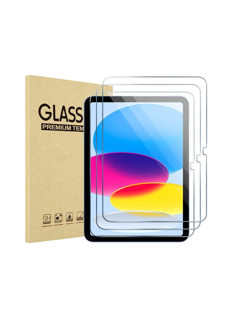 Digipace 3 Pack  iPad 10.9 10th Generation 2022 Screen Protector A2696/A2757/A2777, Tempered Glass Screen Film Guard for iPad 10th Gen 10.9" 2022 Release -Clear - Image 1