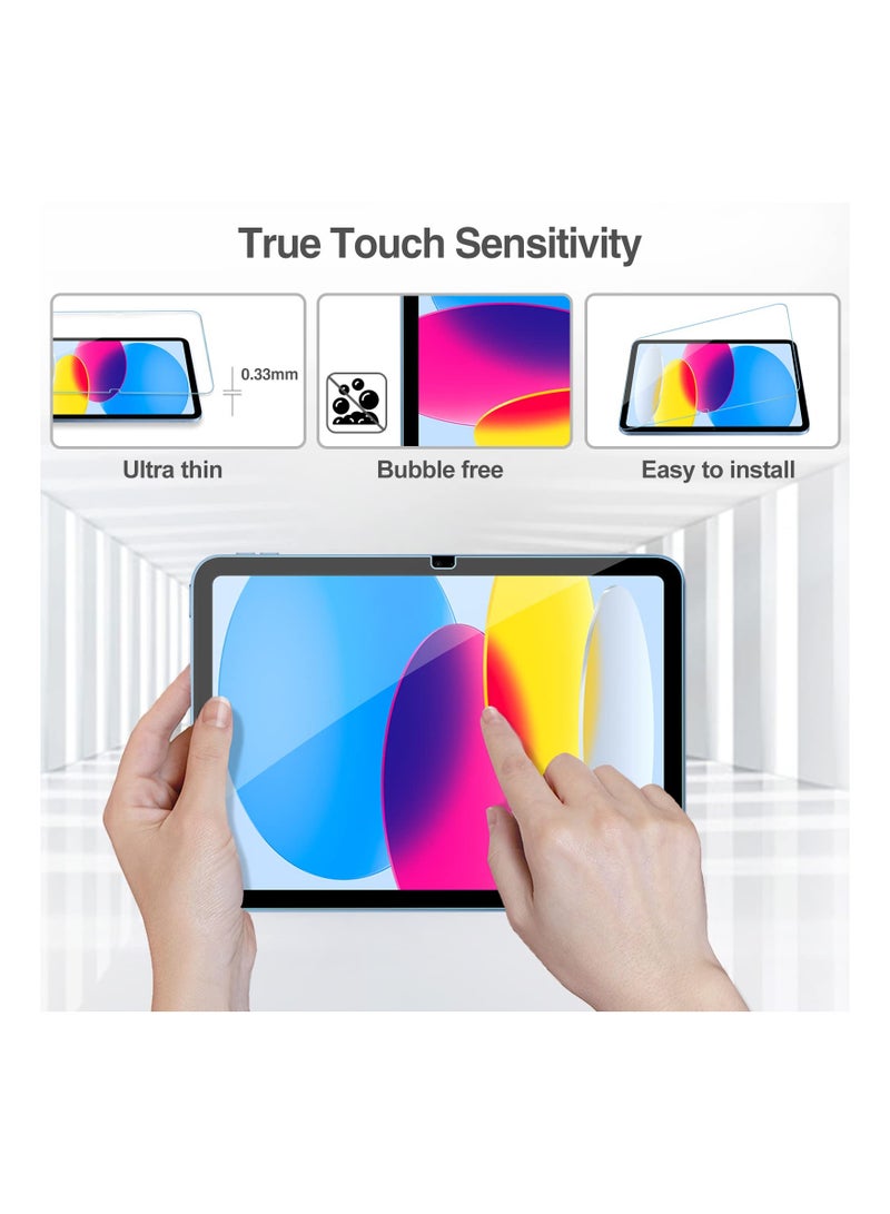 Digipace 3 Pack  iPad 10.9 10th Generation 2022 Screen Protector A2696/A2757/A2777, Tempered Glass Screen Film Guard for iPad 10th Gen 10.9" 2022 Release -Clear - Image 5
