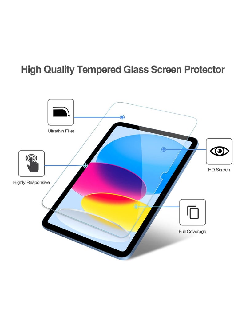Digipace 3 Pack  iPad 10.9 10th Generation 2022 Screen Protector A2696/A2757/A2777, Tempered Glass Screen Film Guard for iPad 10th Gen 10.9" 2022 Release -Clear - Image 4