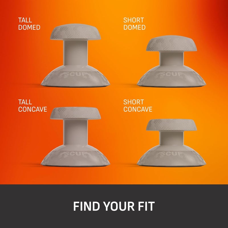 SCUF VALOR PRO Thumbstick Kit – 1 Short Concave, 1 Short Domed, 1 Long Concave, 1 Long Domed, Easy to Swap, Durable – Light Gray - Image 2