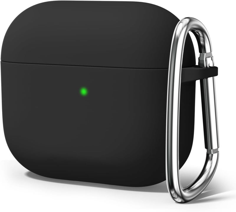 Emoh Roced for Apple Airpods 4th Generation Case Cover(2024), Silicone Case with Cleaner Kit & Keychain Compatible Compatible with Airpods 4 (Black) - Image 1