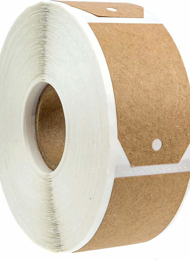 SBlabels 1.15" x 2" Natural Brown Kraft Gift Tag Stickers/Roll of 500 Labels/Blank to from Christmas Birthday Present Stickers/Made in The USA  - Image 1