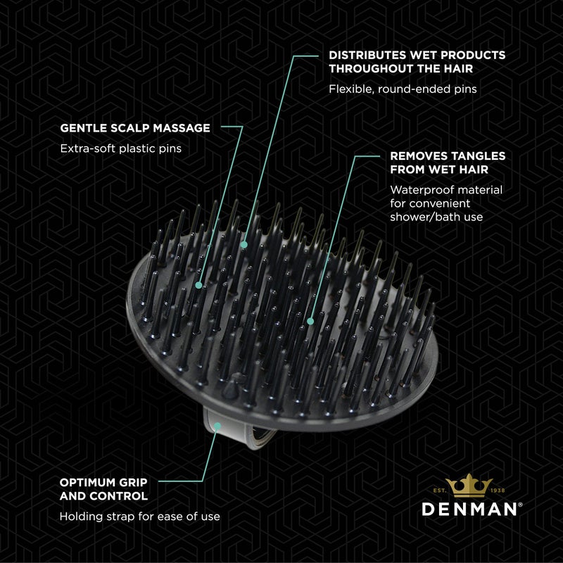 Denman Mini Shower Hair Brush for Wet Hair Detangling & Scalp Massage- for Wet Curl Definition & Product Distribution - 4 in 1 Shower Brush for Women, Men - Image 5