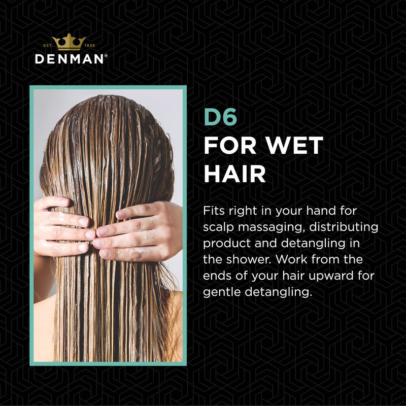 Denman Mini Shower Hair Brush for Wet Hair Detangling & Scalp Massage- for Wet Curl Definition & Product Distribution - 4 in 1 Shower Brush for Women, Men - Image 3