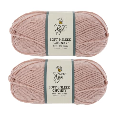 Hobby Lobby Yarn Bee Soft & Sleek Chunky - 5-Bulky - 100% Low Pill Acrylic, Yarn for Crocheting & Knitting Blankets, Hats, Sweaters, and More, Set of 2, 630 Blush - Image 4